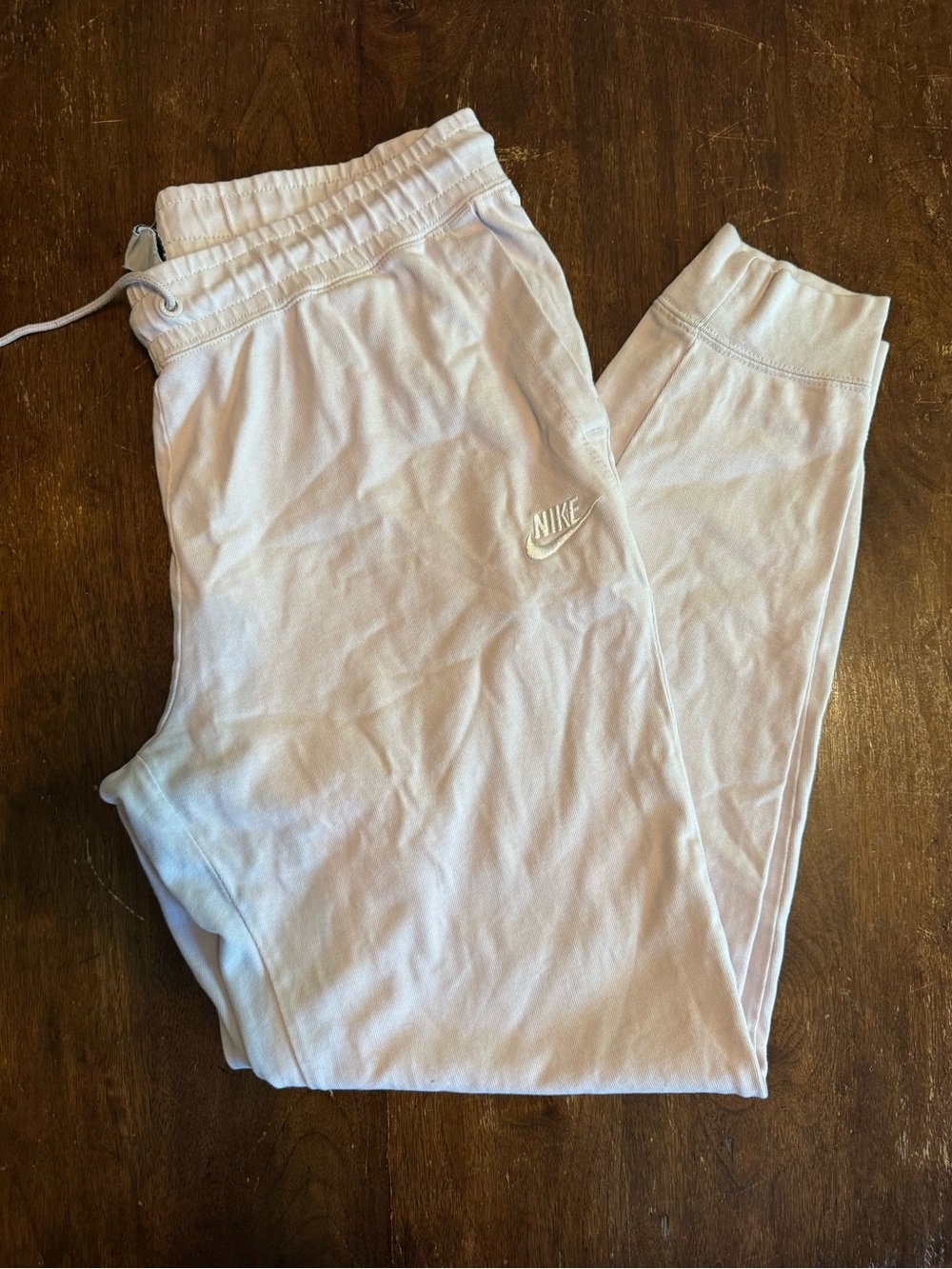 Nike Sportswear Club Fleece Joggers Large Cream Drawstring